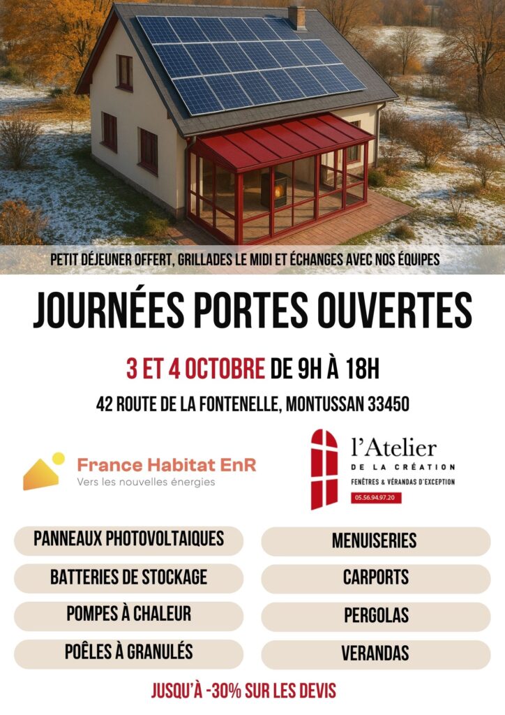 portes ouvertes panneaux solaires autoconsommation stockage batterie pompe chaleur clim reversible